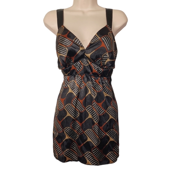Studio 1940 Tops - STUDIO 1940 Brown White Stripe Print Black Sleeveless Top Medium